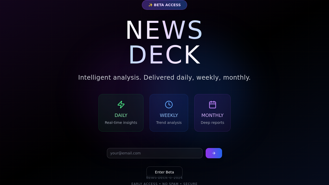 Preview of Beta Web App Landing Page